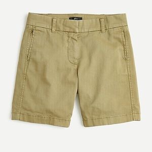 J. Crew 7” Stretch Chino Shorts Olive Sand